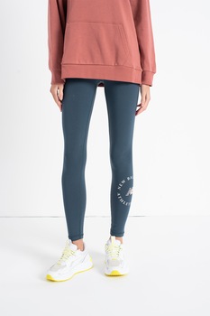 New Balance, Colanti elastici cu talie inalta Essentials Athletic Club, Gri carbune New Balance, Colanti elastici cu talie inalta Essentials Athletic Club, Gri carbune