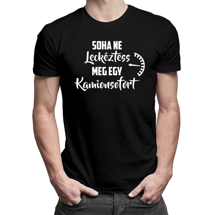 Férfi felső, Soha ne leckéztess meg egy kamionsofőrt, Fekete, 3XL EU