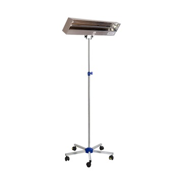 Lampa bactericida germicidala dezinfectie cu lumina Ultravioleta UV-C 2x15W INOX cu pe montare pe stativ INOX mobil Lampa bactericida germicidala dezinfectie cu lumina Ultravioleta UV-C 2x15W INOX cu pe montare pe stativ INOX mobil