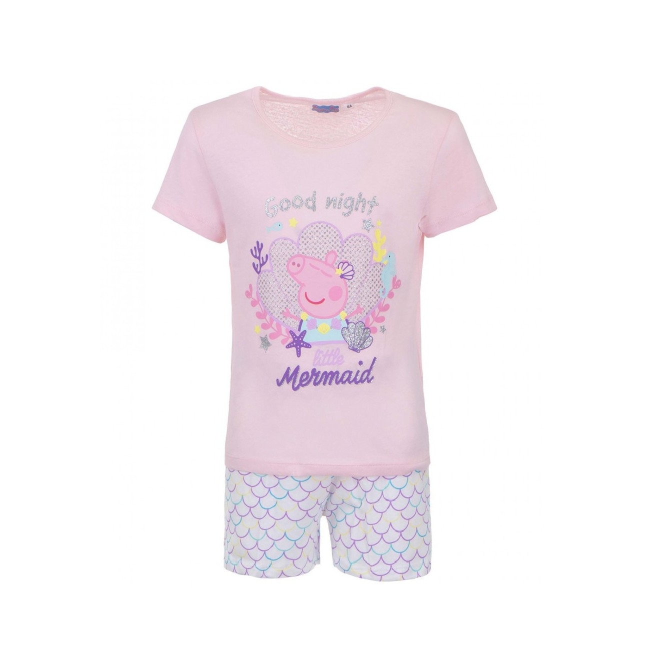 Pijama Peppa Pig maneca scurta 9366, Roz