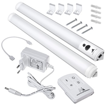 Set 2 lampi LED pentru dulap, cu telecomanda, MCE245, alb Set 2 lampi LED pentru dulap, cu telecomanda, MCE245, alb
