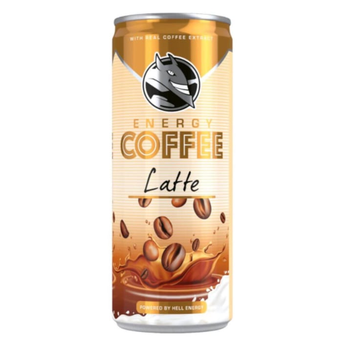 Energizáló Hell Energy Coffee Latte, 250 ml