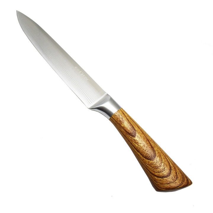 Szeletelő kés, D3361, Konedi sorozat, rozsdamentes acél, fautánzatú nyél, 20 cm
