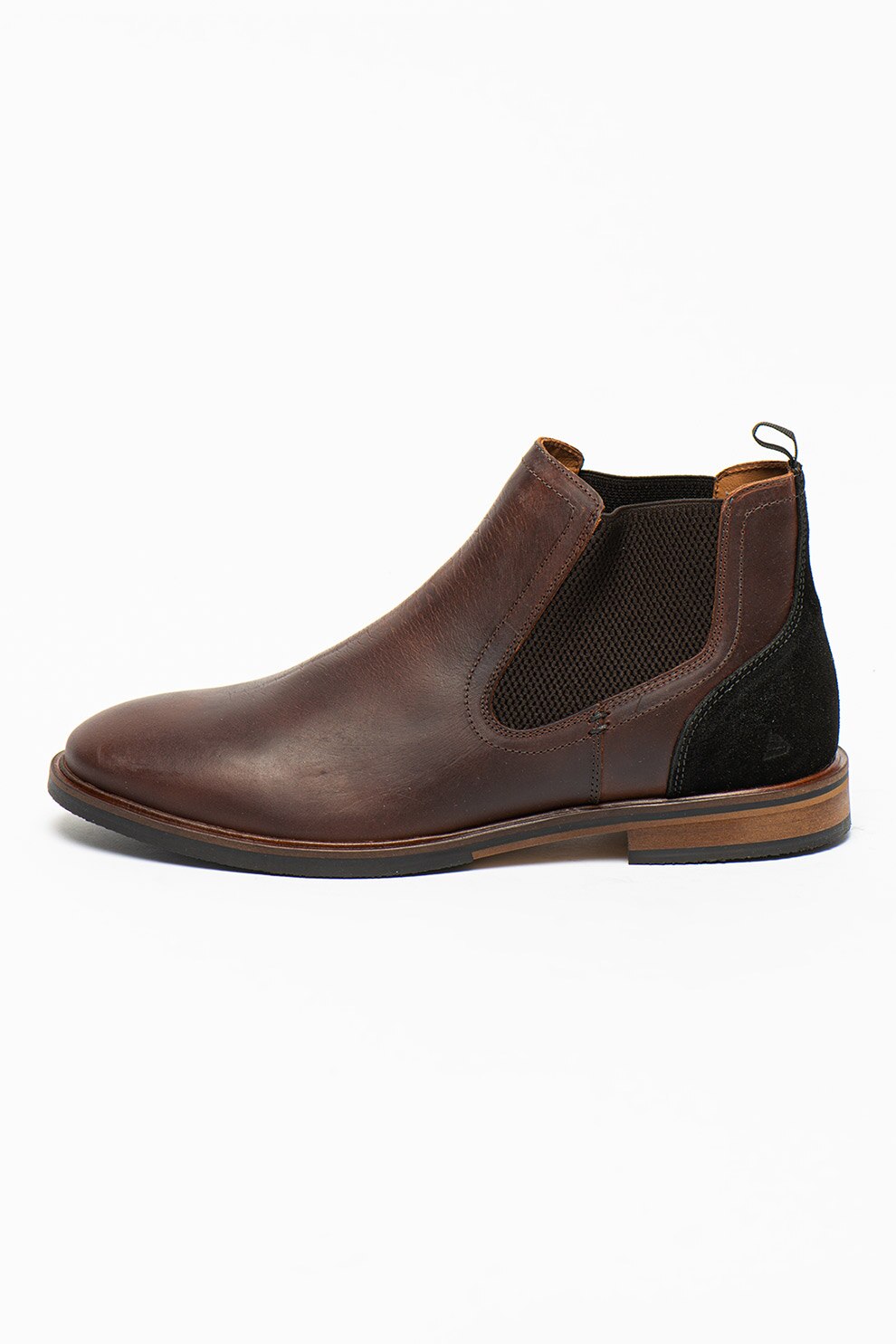 Bullboxer, Ghete Chelsea de piele cu garnitura de piele intoarsa, Coniac