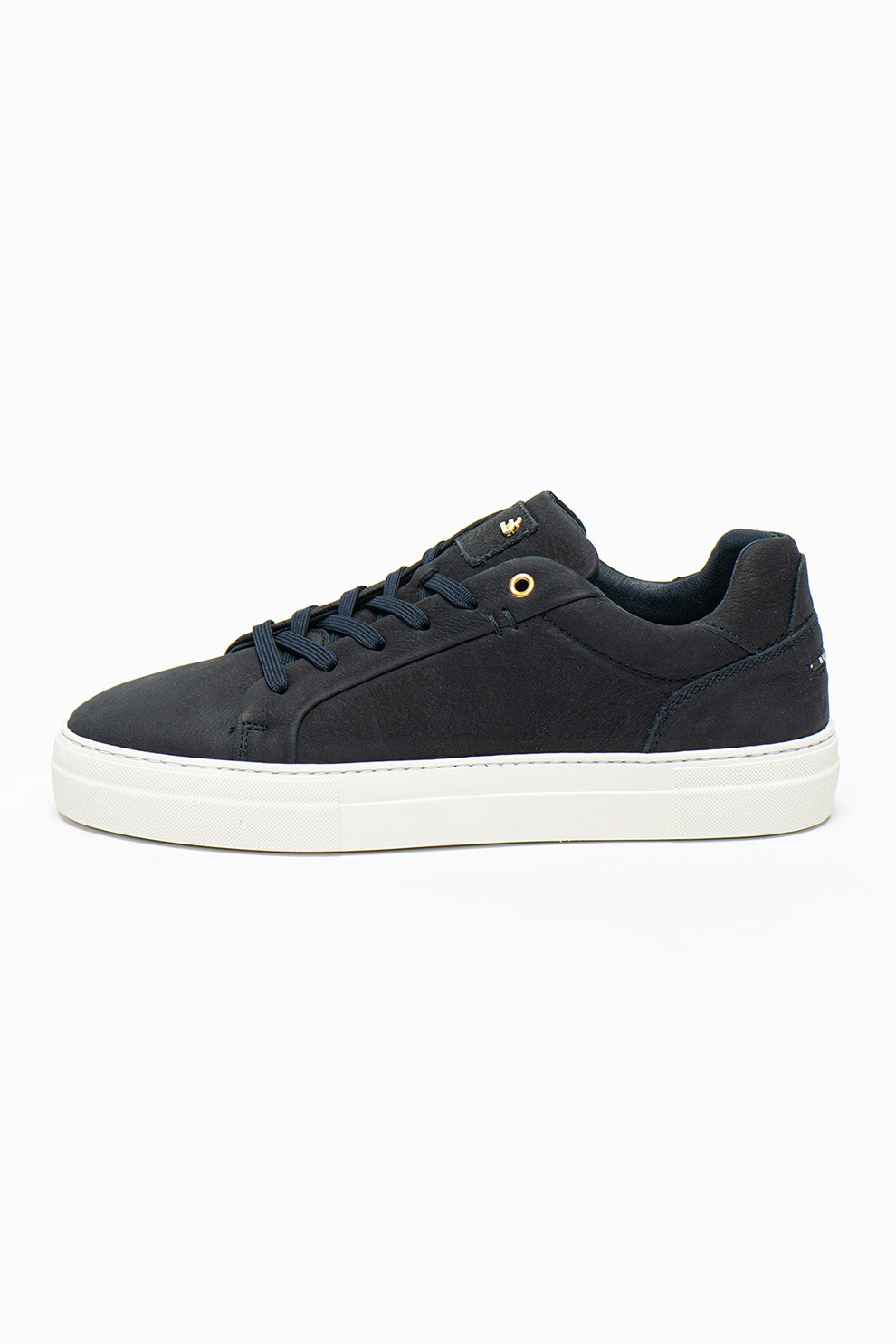 Bullboxer, Pantofi sport de piele cu logo, Bleumarin