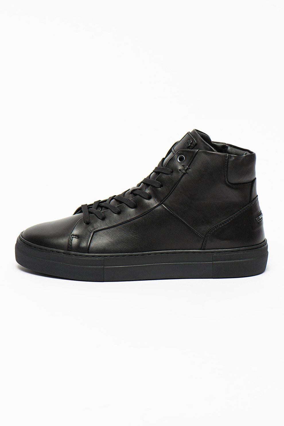 Bullboxer, Pantofi sport mid-high de piele cu logo, Negru, 45