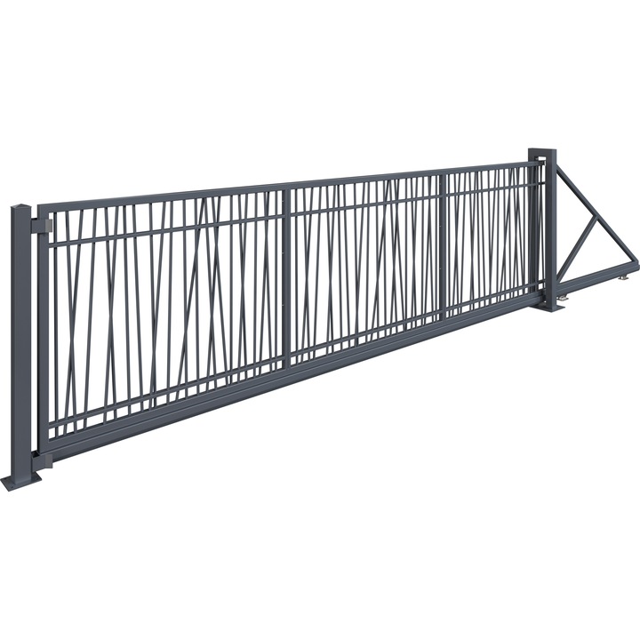 Poarta autoportanta, Todome, model 13, gri antracit, 600 cm x 180 cm