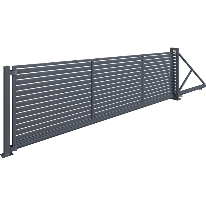 Poarta autoportanta, Todome, model 10, gri antracit, 600 cm x 180 cm