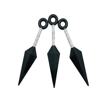 Set 3 cutite din plastic, Shop Like A Pro®, Kunai Naruto, Negru/Alb, 13 cm Set 3 cutite din plastic, Shop Like A Pro®, Kunai Naruto, Negru/Alb, 13 cm