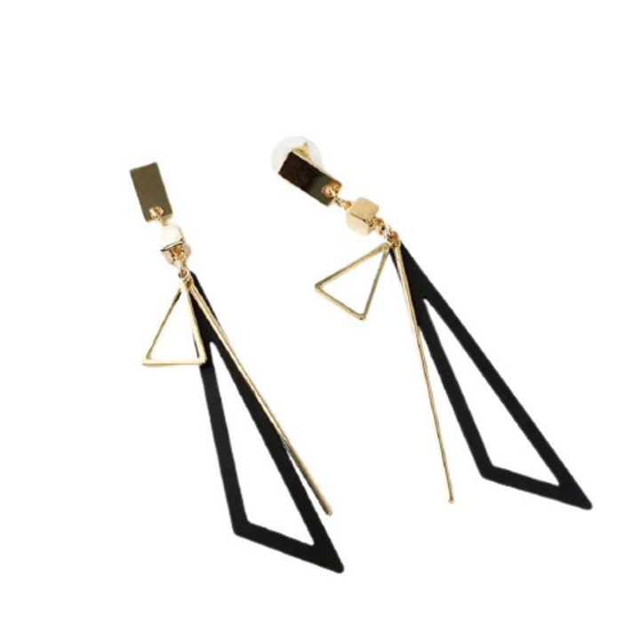 Cercei Triunghi creativ, Negru, MePrecious