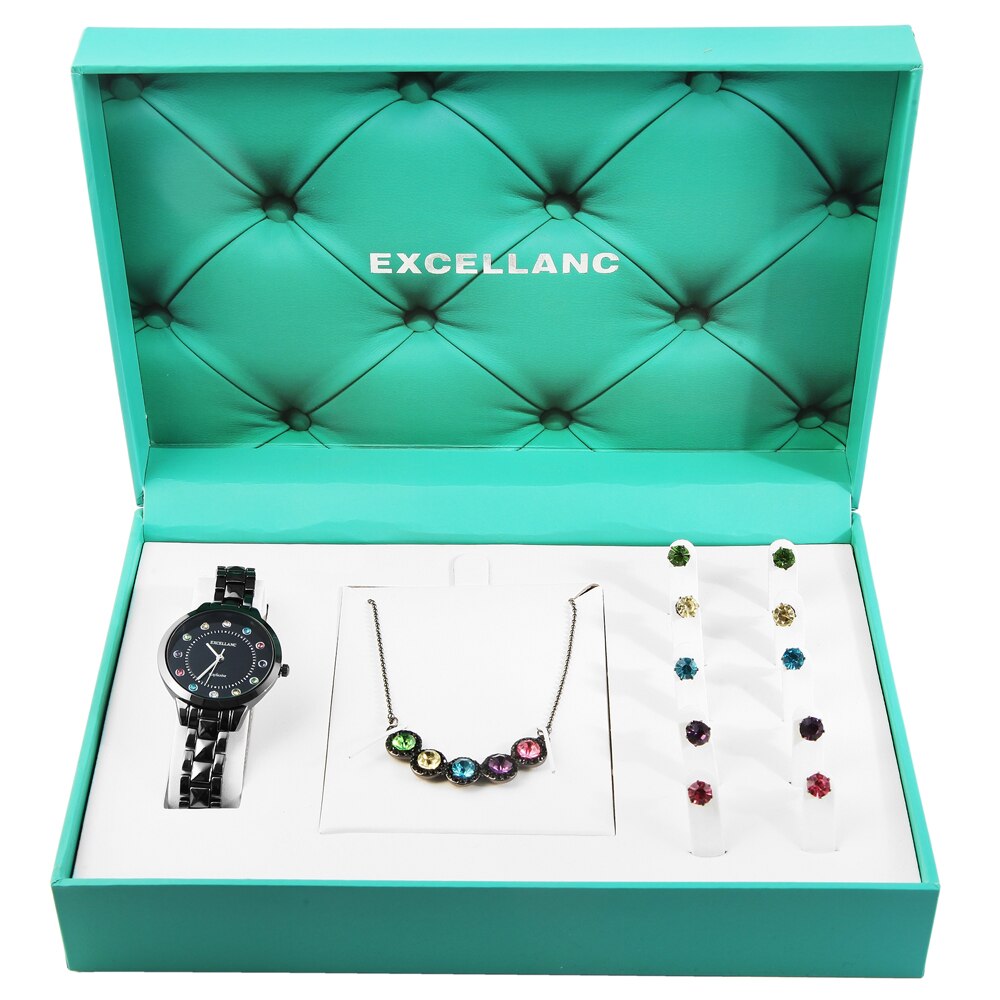 Set cadou bijuterii dama 3456,Negru,EXCELLANC