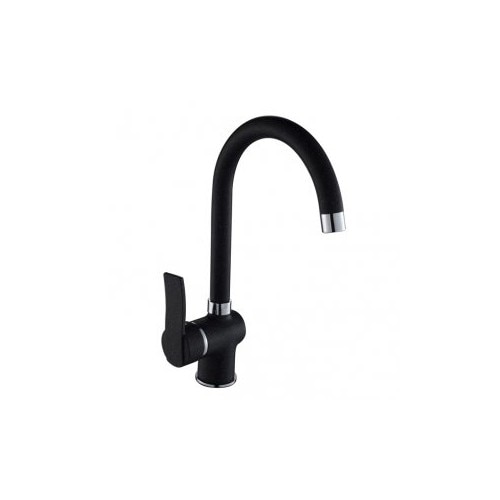 Baterie pentru chiuveta bucatarie pipa inalta finisaj granit seria Madera culoare negru Kuchinox