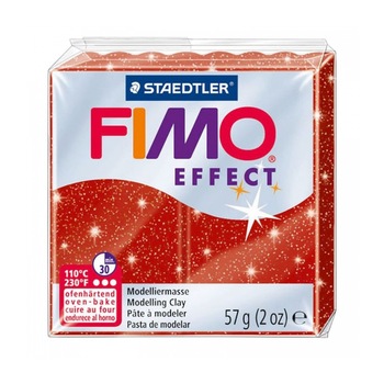 Pasta polimerica FIMO Effect 57g Rosu pompieri Glitter
