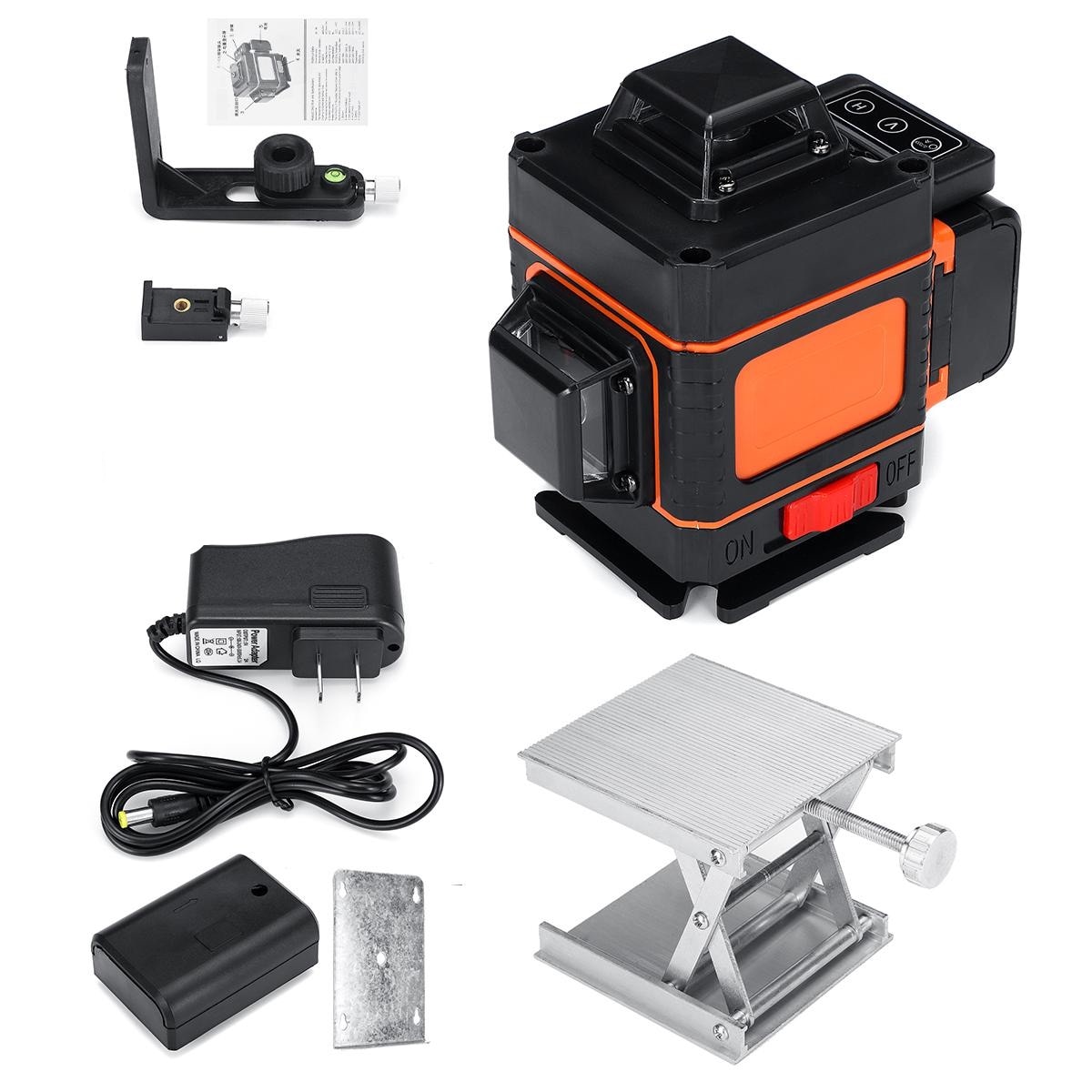 Nivela laser 4D Visoli, 16 linii, Autonivelare, 360°, Lumina verde, Acumulator rezerva