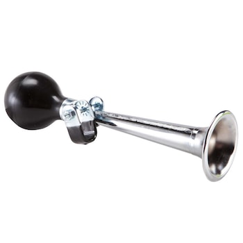 Claxon pentru bicicleta din aluminiu, tip trompeta, Negru Argintiu, BBL2819 Claxon pentru bicicleta din aluminiu, tip trompeta, Negru Argintiu, BBL2819