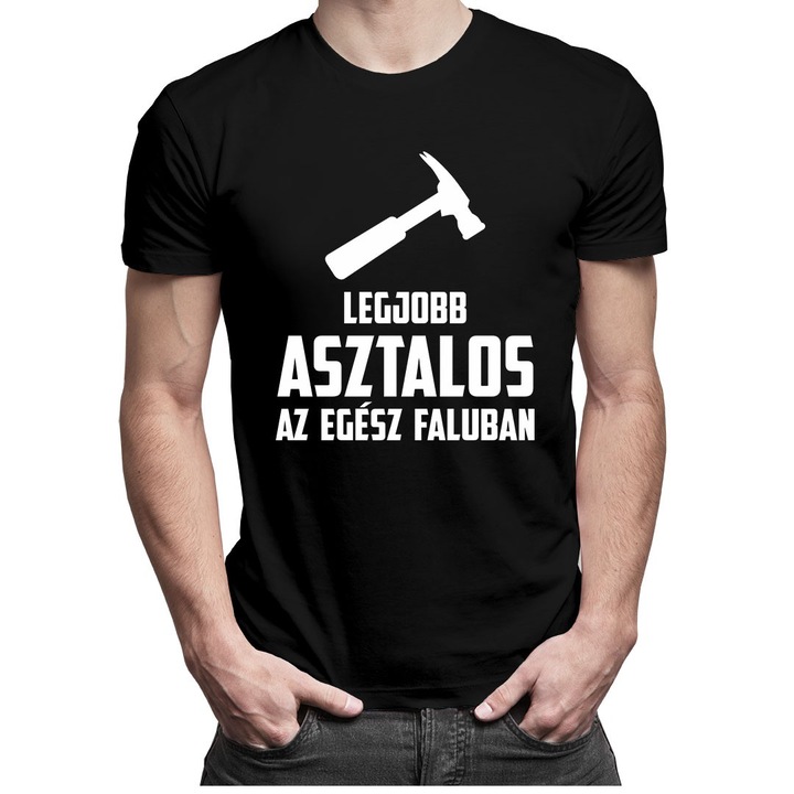 Férfi felső, Legjobb asztalos az egész faluban, Fekete, L EU