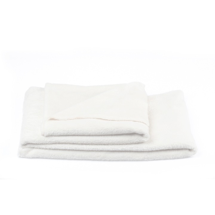 Tricotaj Minky Plus, bilaterala, neteda, culoare Alb, dimensiune 50 cm x 160 cm