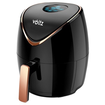 Friteuza Air Fryer Voltz V51980ID, 1400W, 4.5 L, 7 programe, Display LED, Timer, Negru/aur roz Friteuza Air Fryer Voltz V51980ID, 1400W, 4.5 L, 7 programe, Display LED, Timer, Negru/aur roz