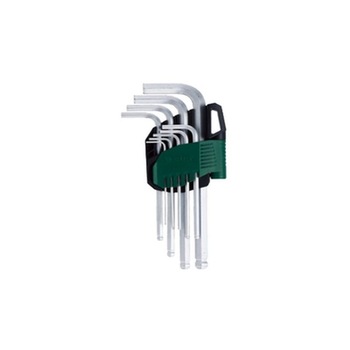 Set chei cu locas Hex, Sata, 9 piese, lungi, cap sferic, deschidere 1,5‑10mm Set chei cu locas Hex, Sata, 9 piese, lungi, cap sferic, deschidere 1,5‑10mm