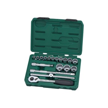 Trusa capete tubulare, Sata, cu accesorii 18 piese Trusa capete tubulare, Sata, cu accesorii 18 piese