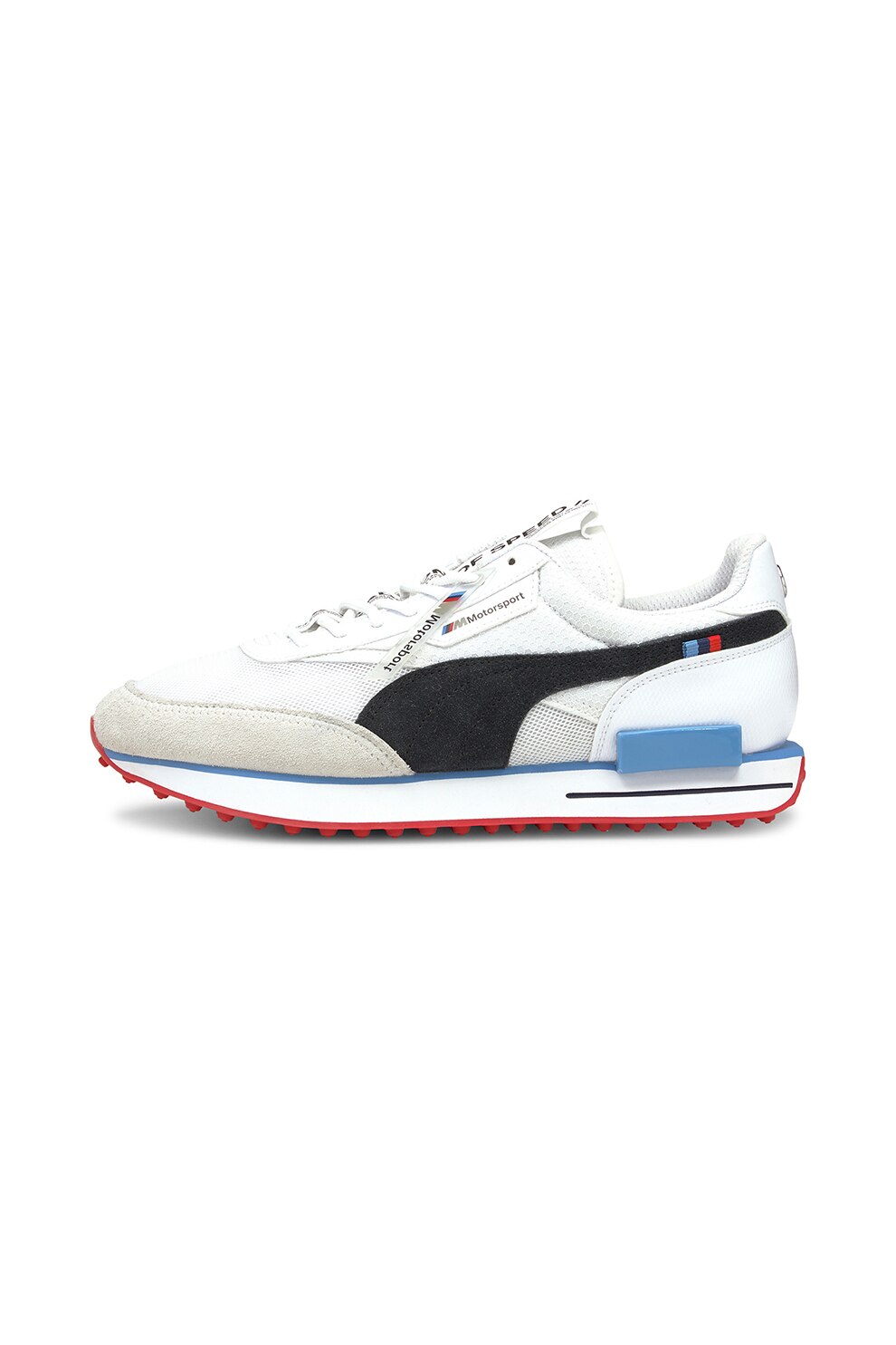 Puma, Pantofi sport de piele ecologica si material textil Future Rider, Alb, 41