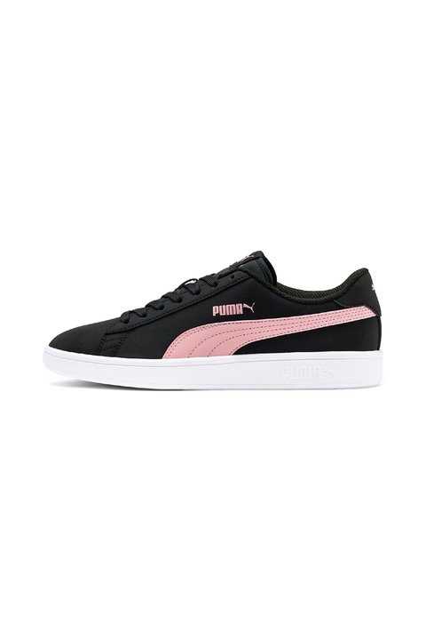 Puma, Smash v2 műbőr sneaker, Fekete, Rózsaszín, 5