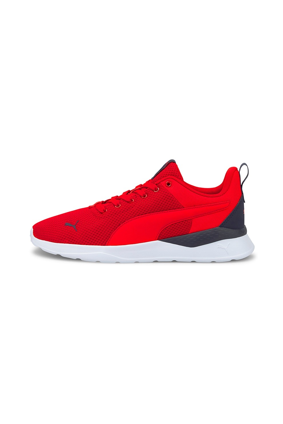 Puma, Pantofi sport de piele ecologica si plasa Anzarun Lite, Rosu/Negru