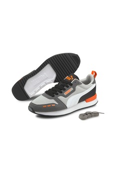 Puma - Унисекс спортни обувки R78 с текстил и цветен блок, Бял/Сив/Оранжев