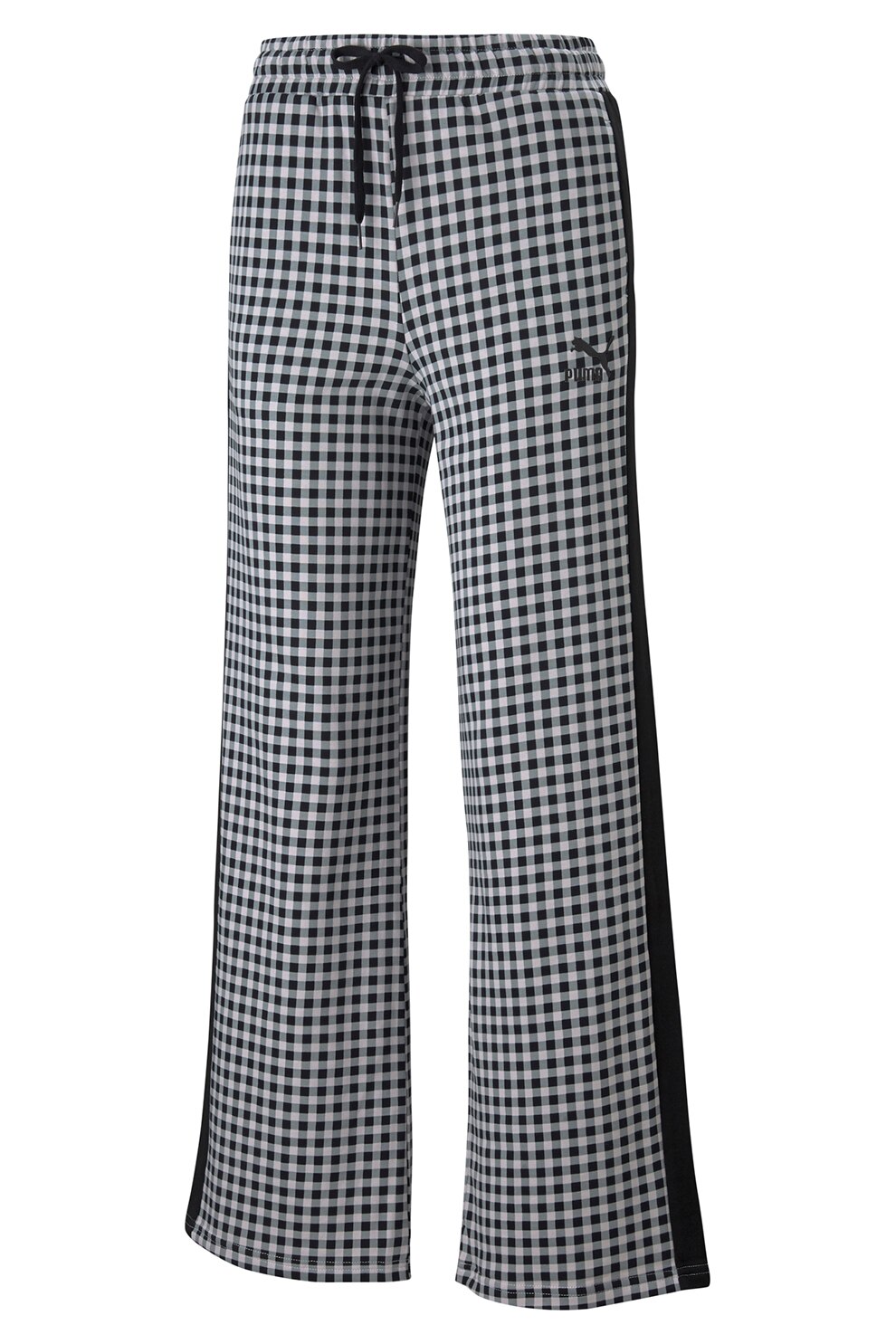 Puma, Pantaloni sport cu cordon in talie Kontrast AOP, Negru/Alb, M