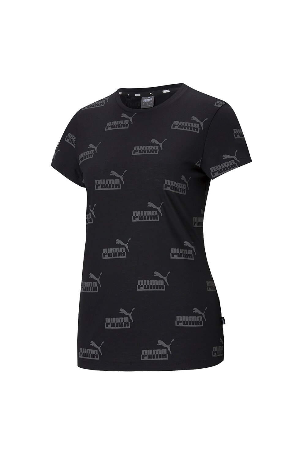 Puma, Tricou cu imprimeu logo Amplified, Negru, 2XS