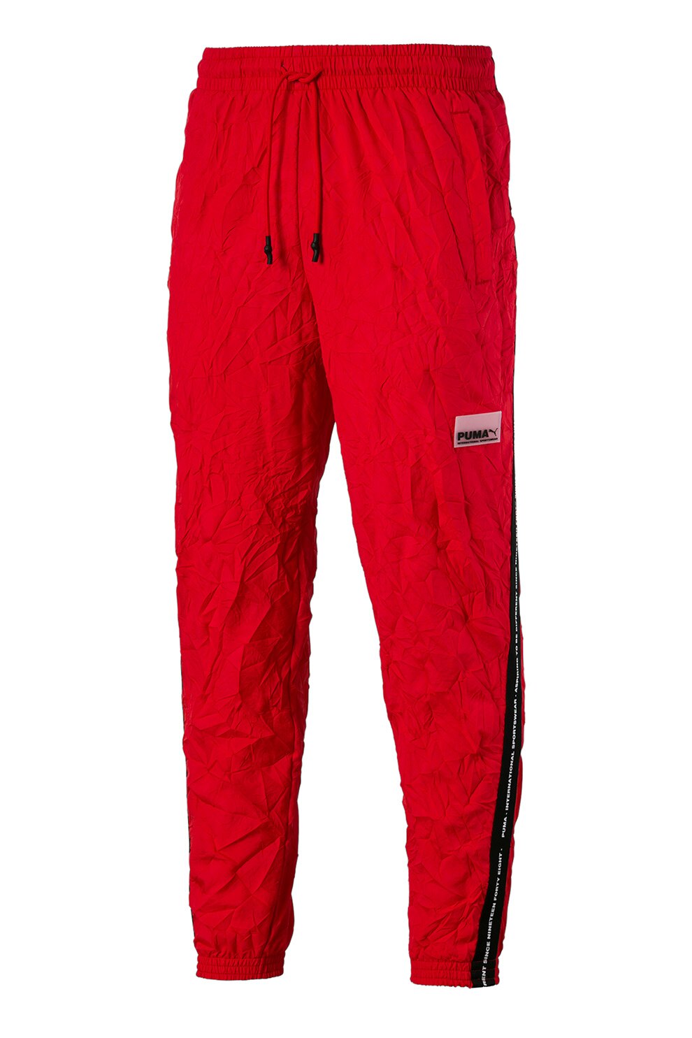 Puma, Pantaloni cu aspect sifonat, Rosu/Negru/Alb, XL