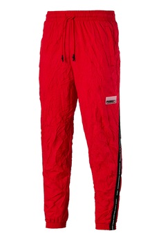 Puma, Pantaloni cu aspect sifonat, Rosu/Negru/Alb, XL Puma, Pantaloni cu aspect sifonat, Rosu/Negru/Alb, XL