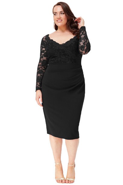 Rochie ocazie city goddess GD 2562p, Negru