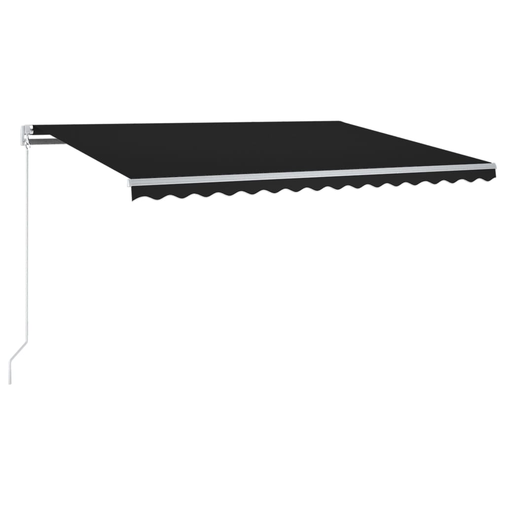 Copertina retractabila automat, cu senzor vant si LED, vidaXL, Aluminiu-poliester, 300 x 250 cm, Antracit