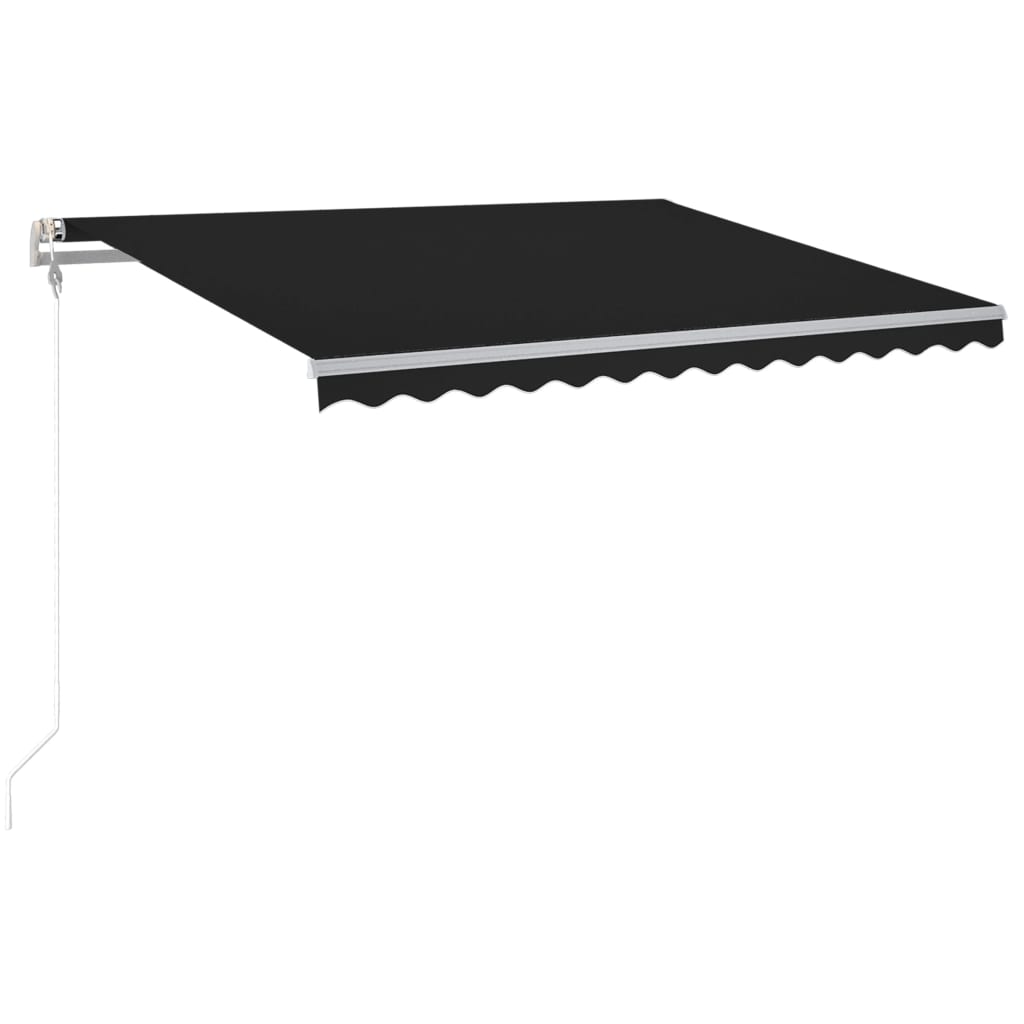 Copertina retractabila automat cu senzor vant si LED, vidaXL, Aluminiu-poliester, 400 x 300 cm, Antracit