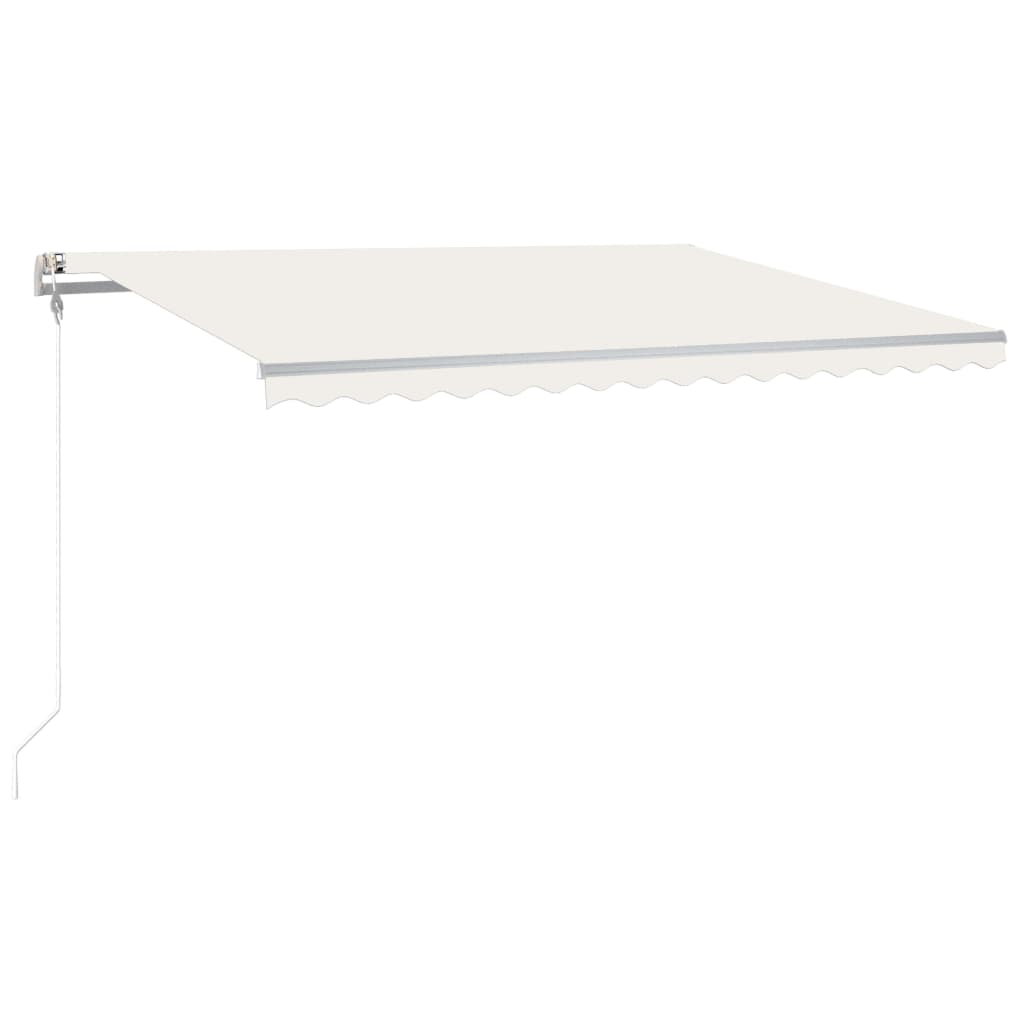 Copertina retractabila automat cu senzor vant si LED, vidaXL, Aluminiu-poliester, 450 x 300 cm, Crem