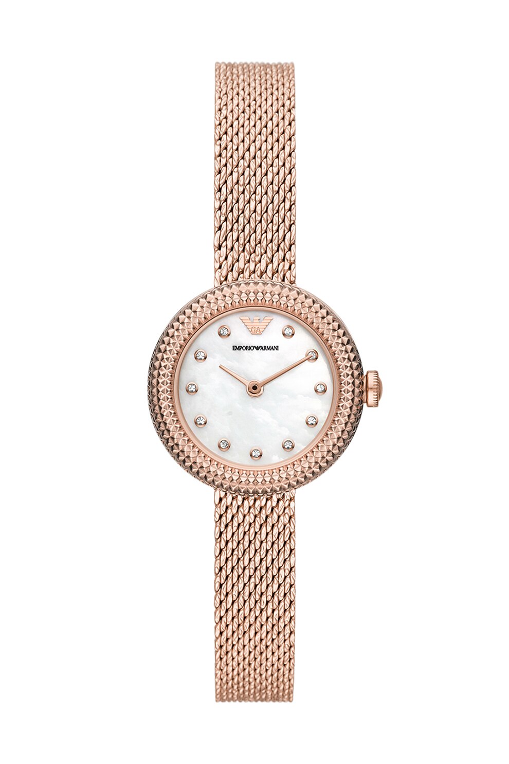 Emporio Armani, Ceas de otel inoxidabil cu cadran Mother of Pearl, Auriu rose