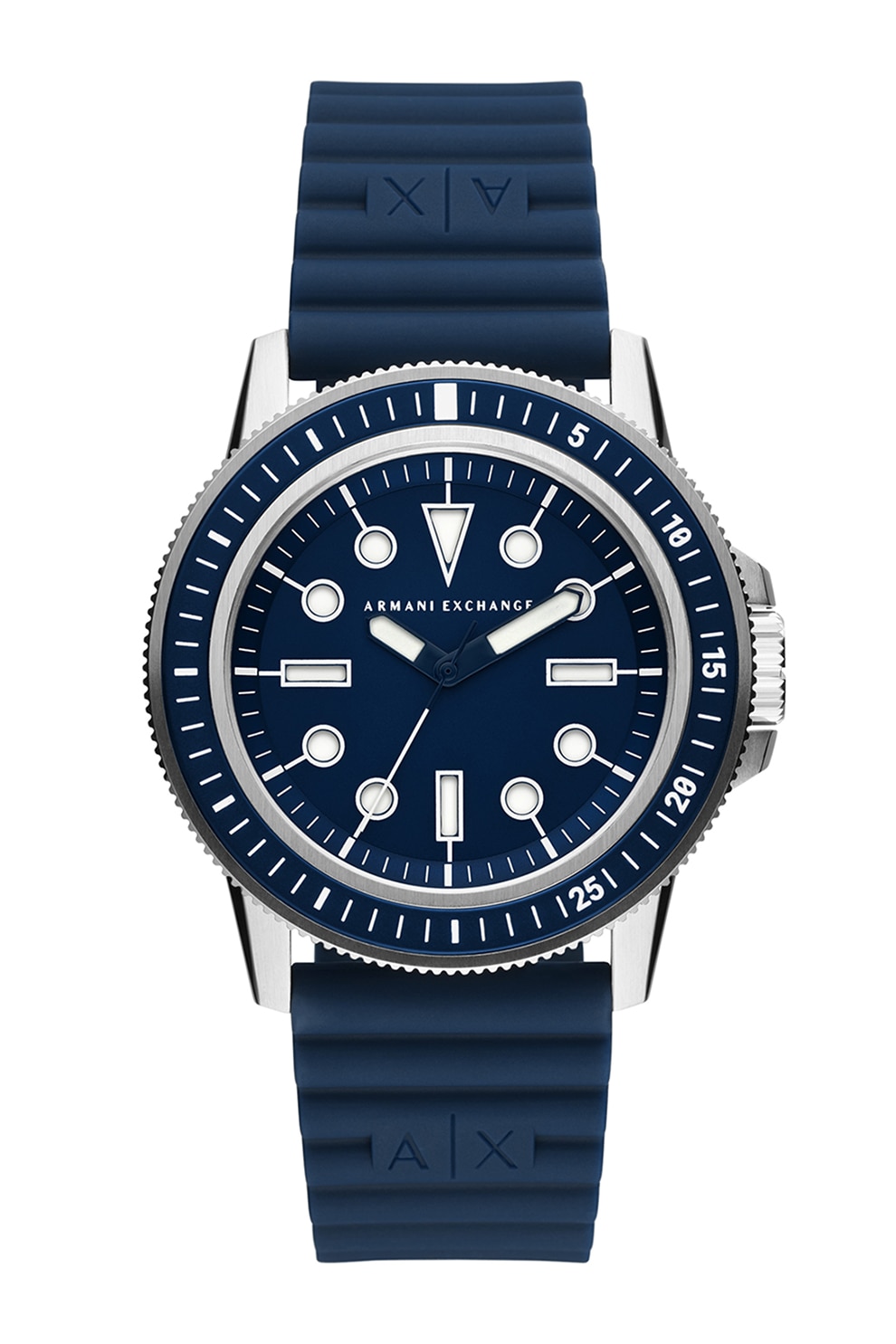 ARMANI EXCHANGE, Ceas analog cu o curea de silicon, Bleumarin