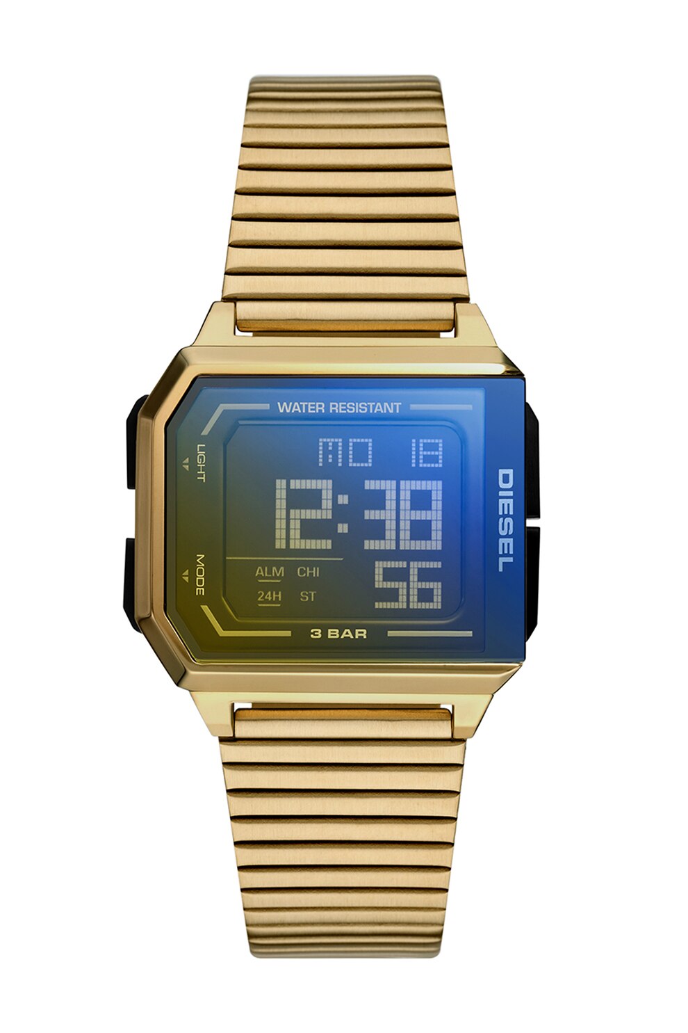 Diesel, Ceas digital de otel inoxidabil, Auriu