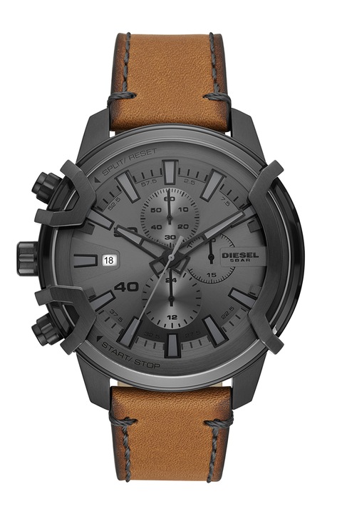 Diesel, Kronográf karóra bőrszíjjal, Barna