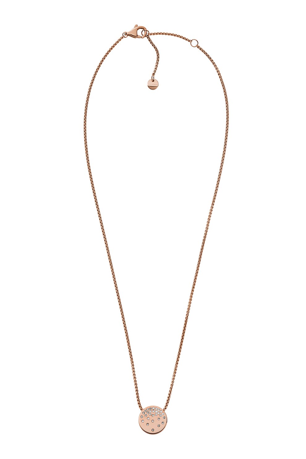 Skagen, Colier cu pandantiv rotund si cristale, Auriu rose