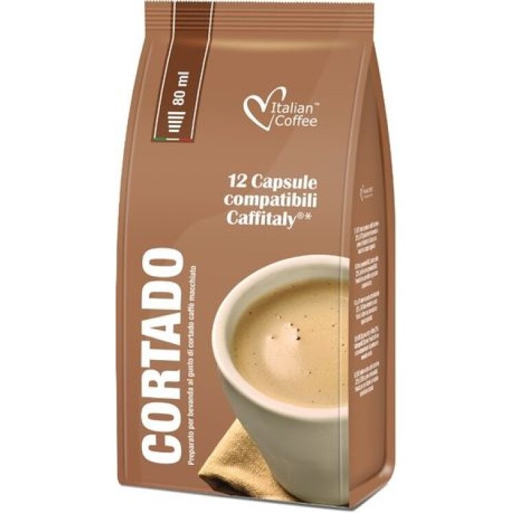 Capsule de cafea Italian Coffee Cortado compatibile caffisimo set 12 capsule