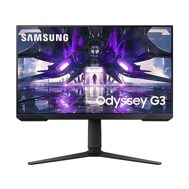 Samsung Odyssey LS27AG300 Gaming Monitor, 27, Full HD, 1 ms, 144Hz, Freesync Premium, ergonóm kialakítás, HDMI, Fekete