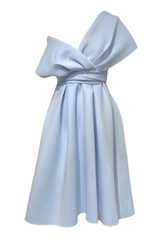 Rochie eleganta, cu umeri cazuti, Albastru -Deschis Rochie eleganta, cu umeri cazuti, Albastru -Deschis