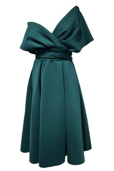 Rochie eleganta, cu umeri cazuti, Verde Rochie eleganta, cu umeri cazuti, Verde