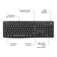 Logitech MK295 Silent Vezeték nélküli billentyűzet + egér, Magyar kiosztás, Fekete