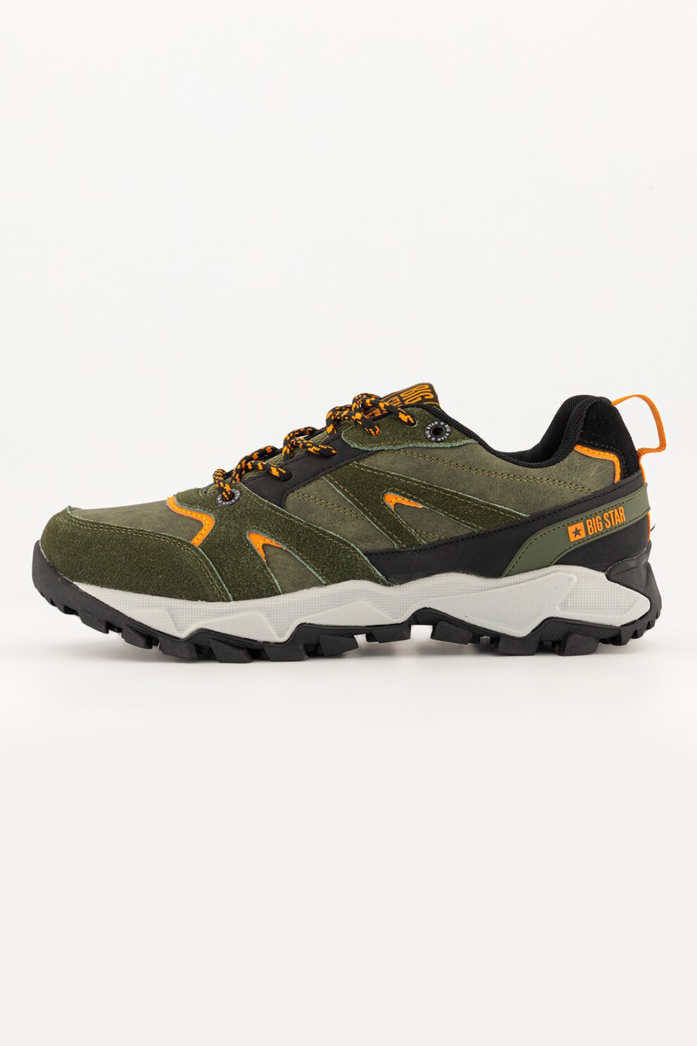 Big Star, Pantofi sport cu garnituri din piele intoarsa, Verde englez