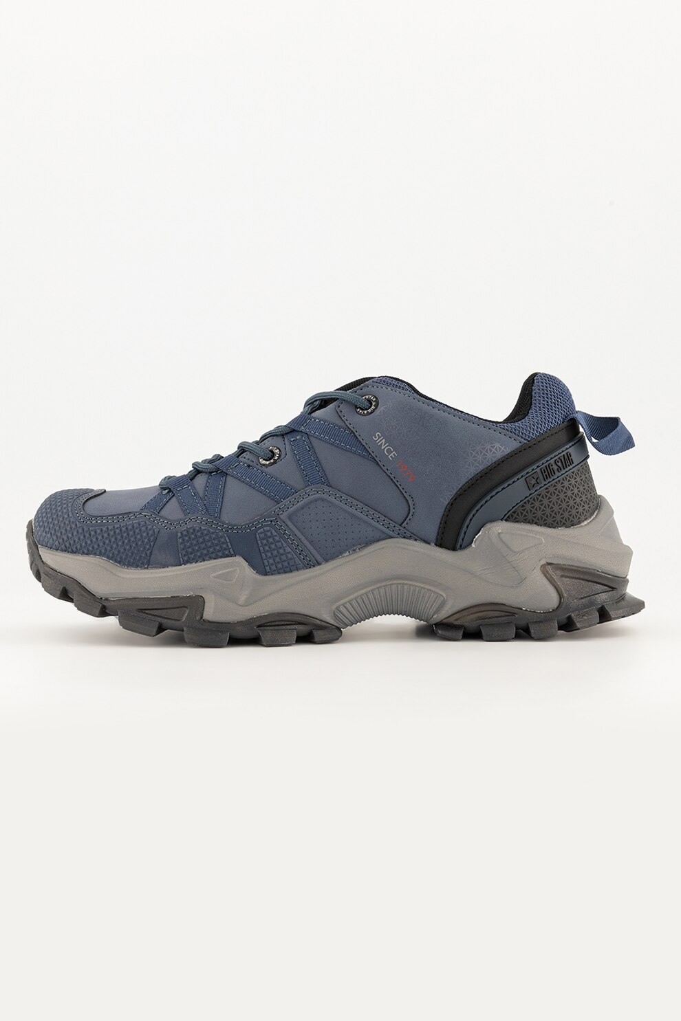 Big Star, Pantofi sport cu insertii texturate, Albastru inchis