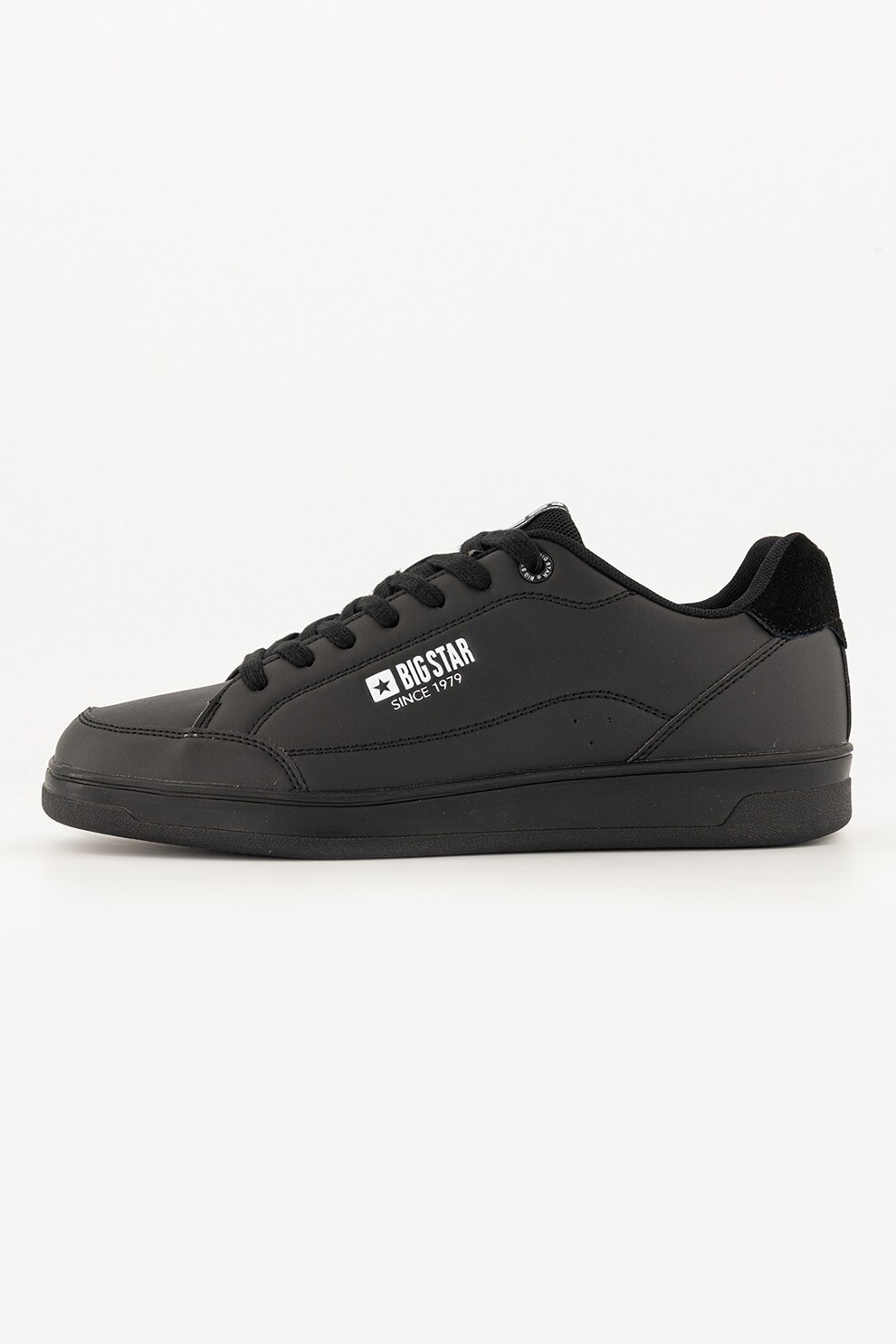 Big Star, Pantofi sport din piele ecologica cu garnituri din piele intoarsa, Negru