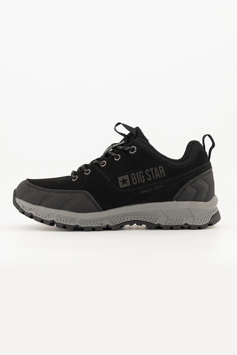 Big Star, Ghete din piele ecologica cu imprimeu logo lateral, Negru, 44